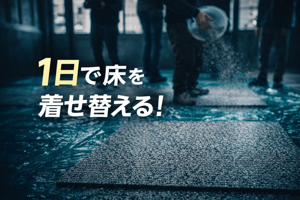 ポリフレーク　１日で床を着せ替える！